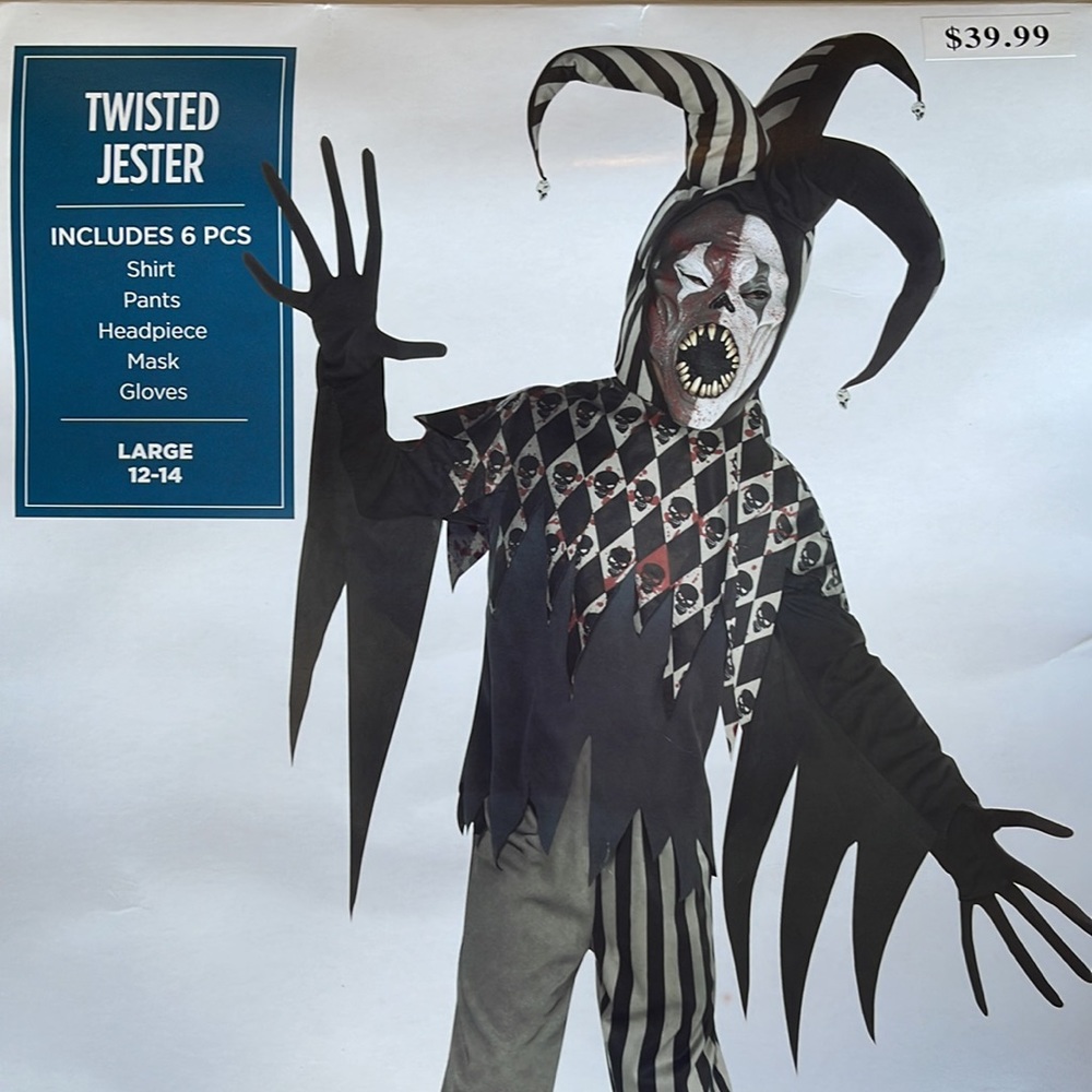 Twisted Jester Kids Costume! New!